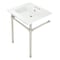 Fauceture KVPB25227W46 Dreyfuss 25" Console Sink W/SS Leg (4", 3 Hole), Wht/Nickel KVPB25227W46 - alternate 1
